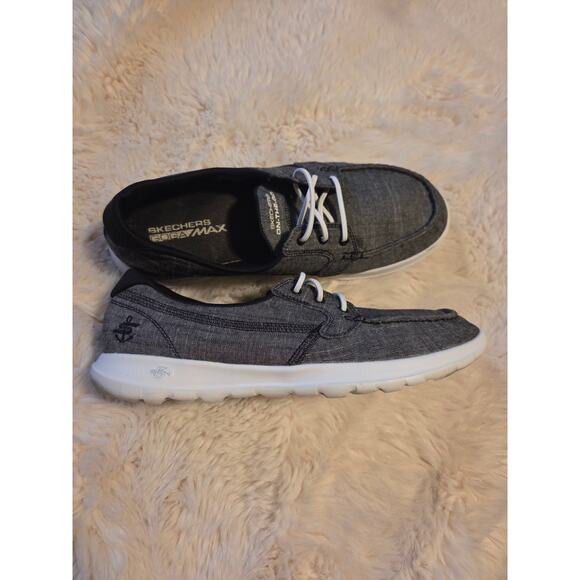Skechers Women's On The Go Flex Ashore Boat shoes Black/Charcoal Slip on 9.5 - Picture 2 of 6